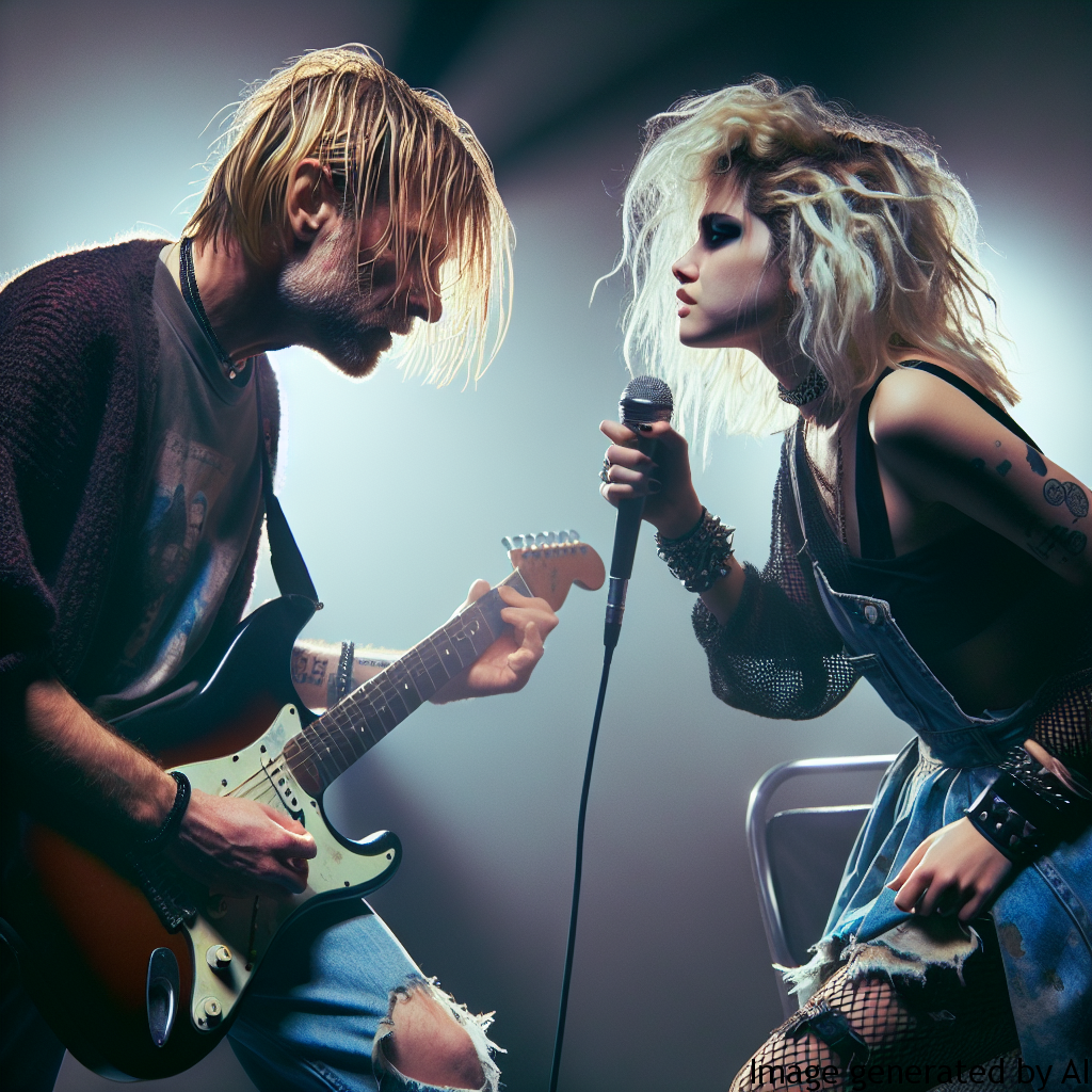 Kurt Cobain and Courtney Love — their tumultuous relationship had a significant influence on Kurt’s music and lyrics.