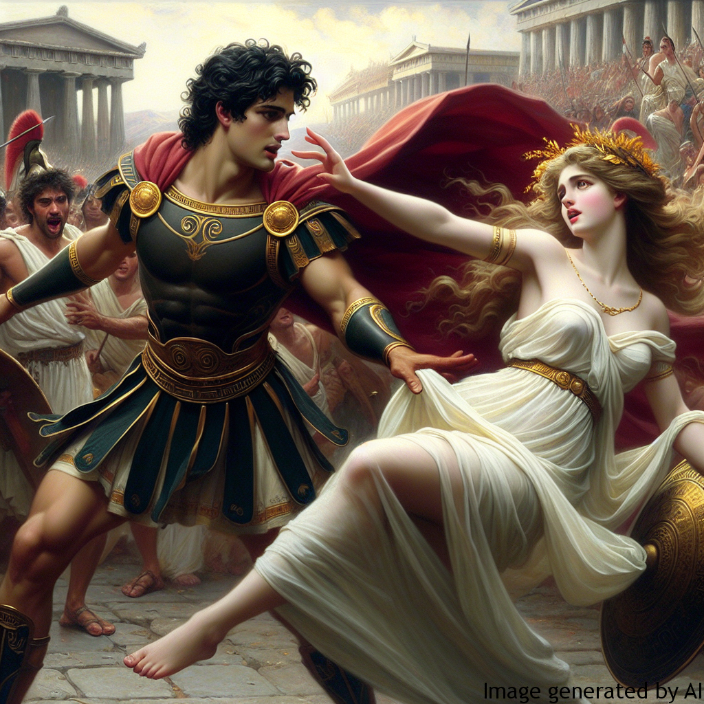 Paris and Helen of Troy — Paris abducts Helen, leading to the Trojan War.