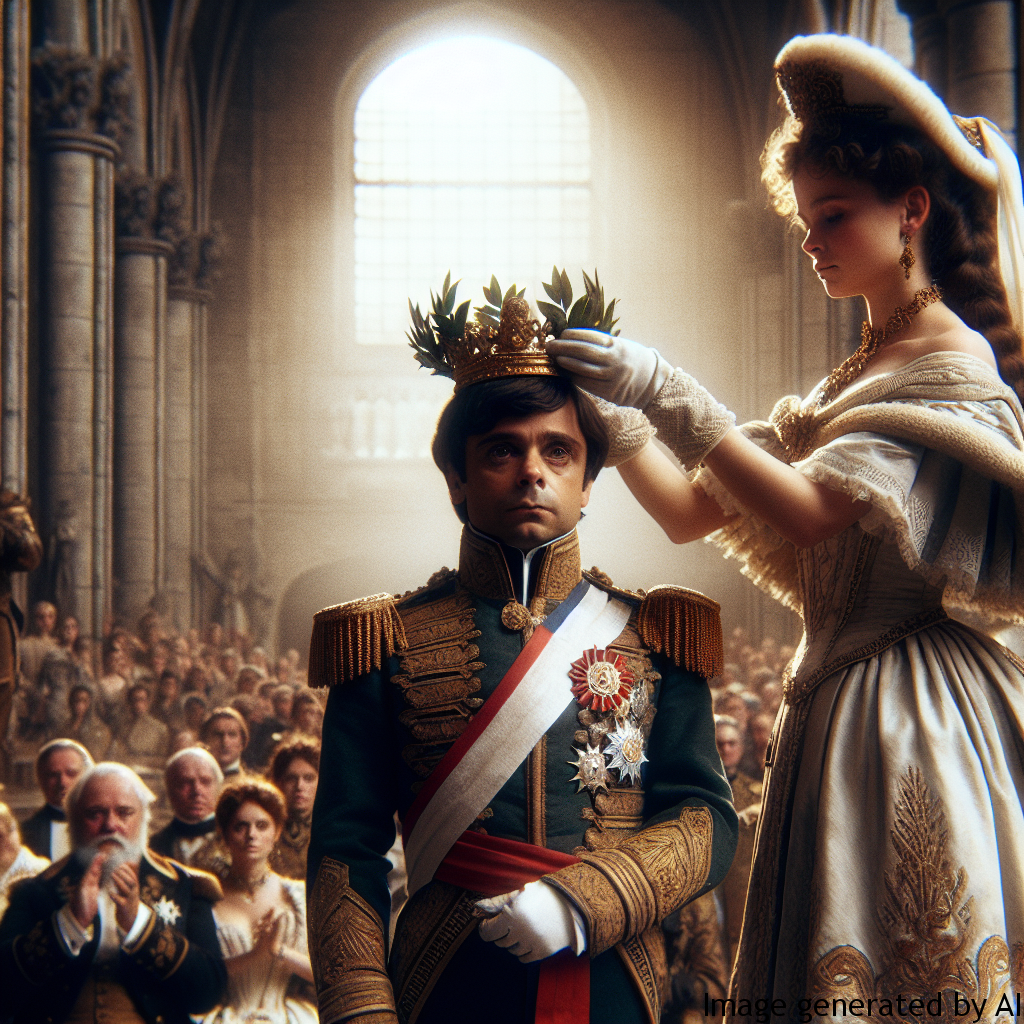 Napoleon and Josephine — Napoleon crowns himself emperor and Josephine as empress.