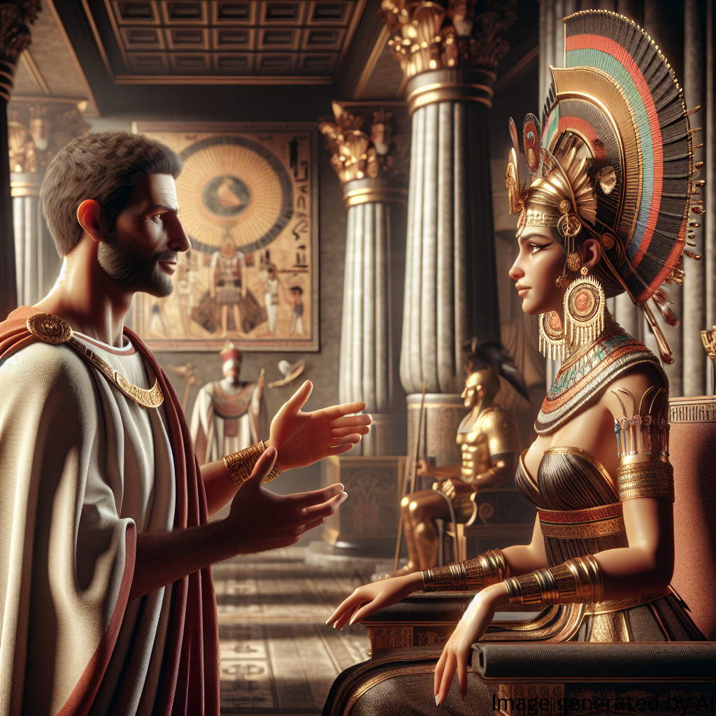 Caesar and Cleopatra — Julius Caesar forms a political alliance with Cleopatra, leading to far-reaching consequences.