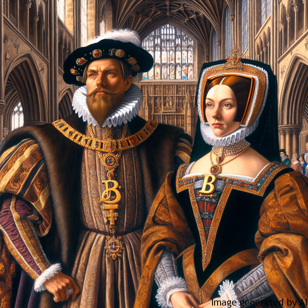 Henry VIII and Anne Boleyn — Henry created the Anglican Church to marry Anne.