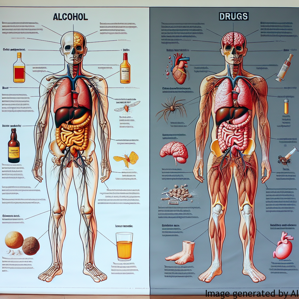 A Comparison of the Effects of Alcohol and Drugs on the Body.